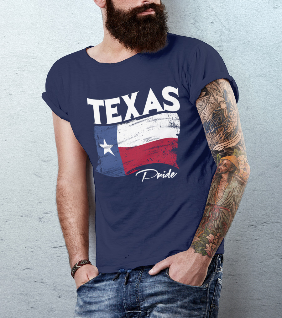 Texas Pride Lone Star Flag Bold Statement T-Shirt