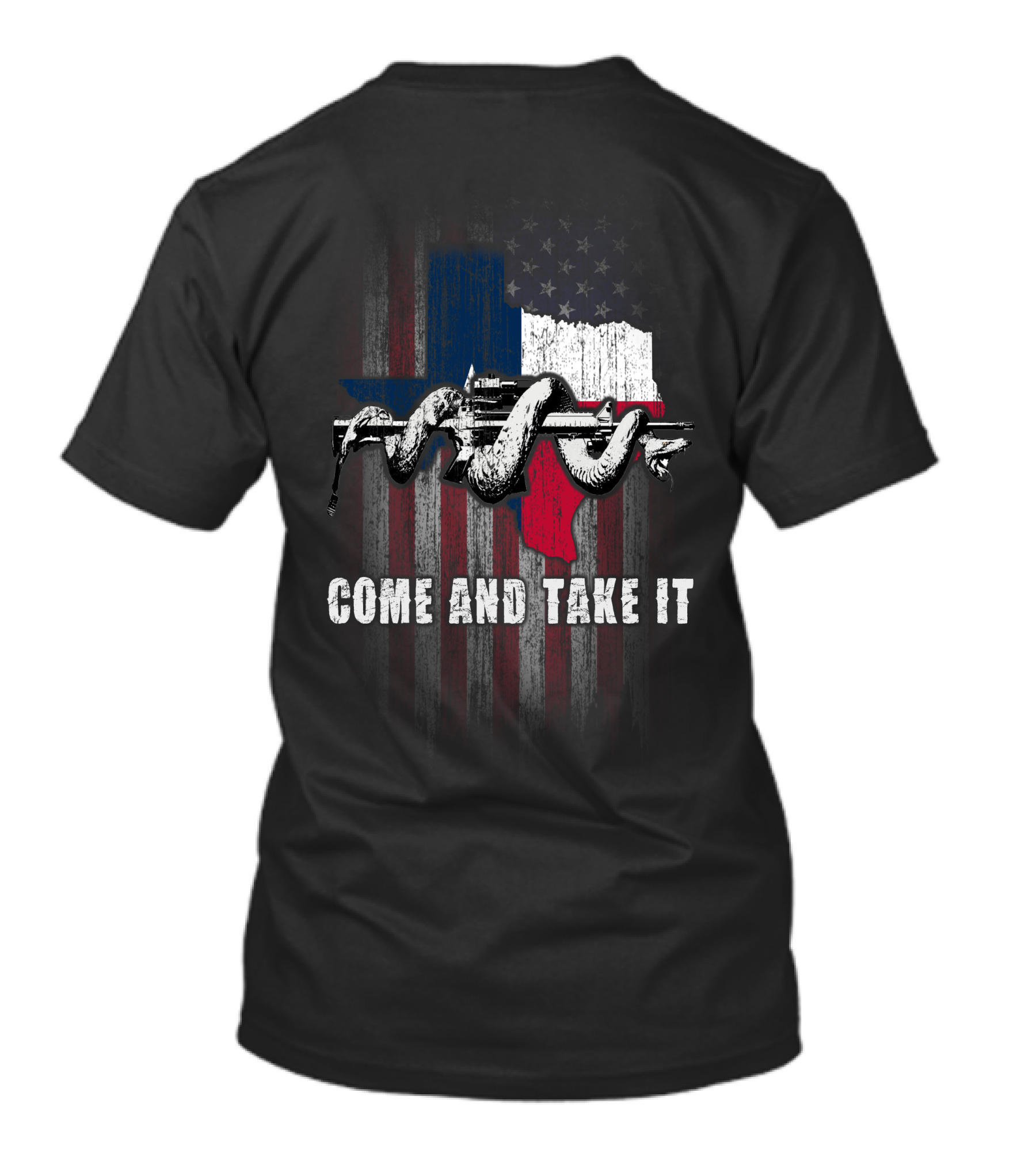 Come And Take It Snake Rifle Texas Flag American Flag T-Shirt