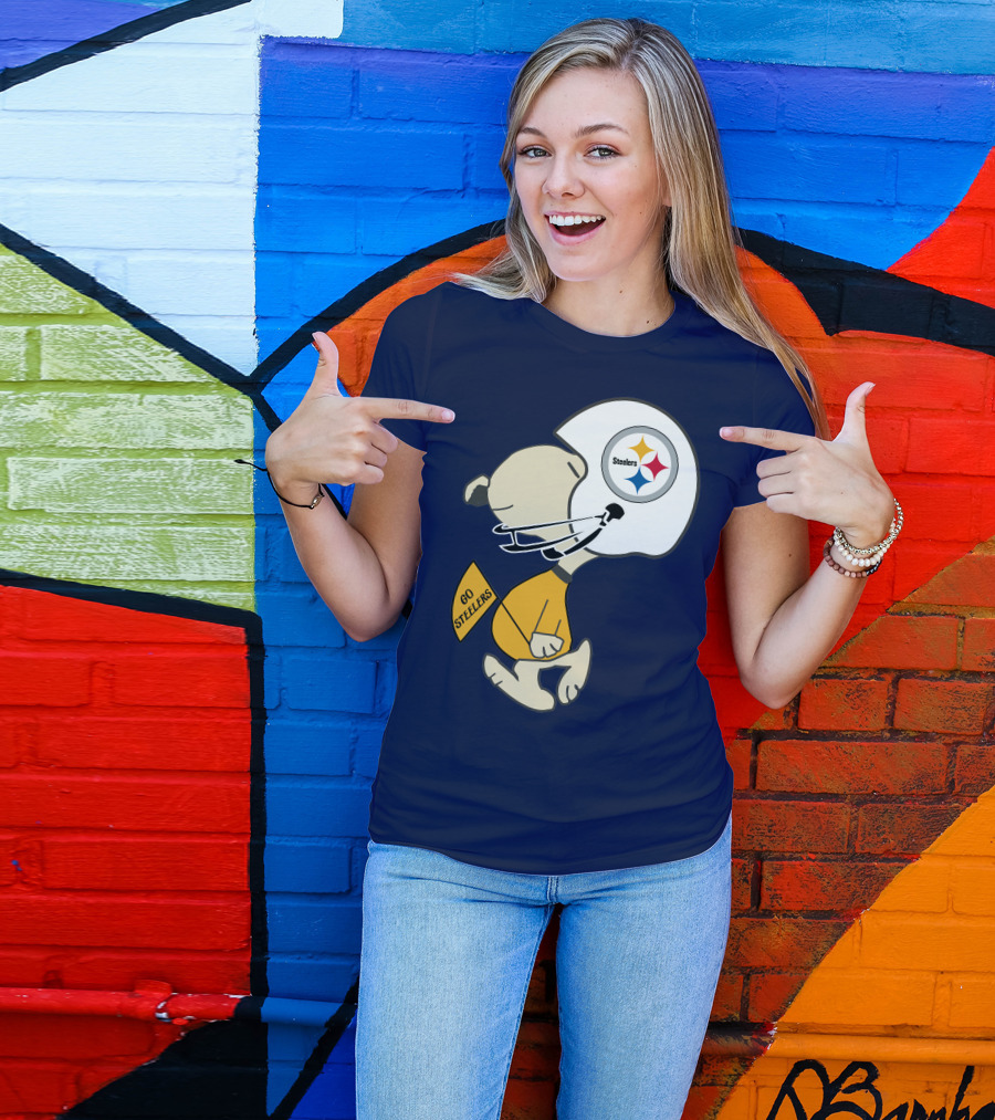 Steelers Football Helmet Go Steelers Fan T-Shirt