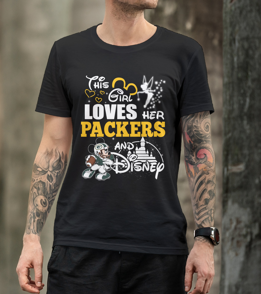This Girl Loves Her Packers And Disney T-Shirt