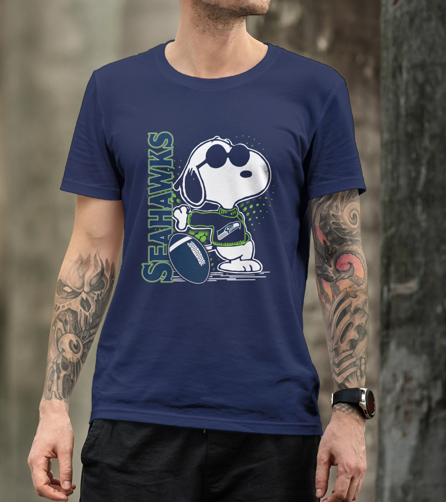 Seattle Seahawks Snoopy Football T-Shirt