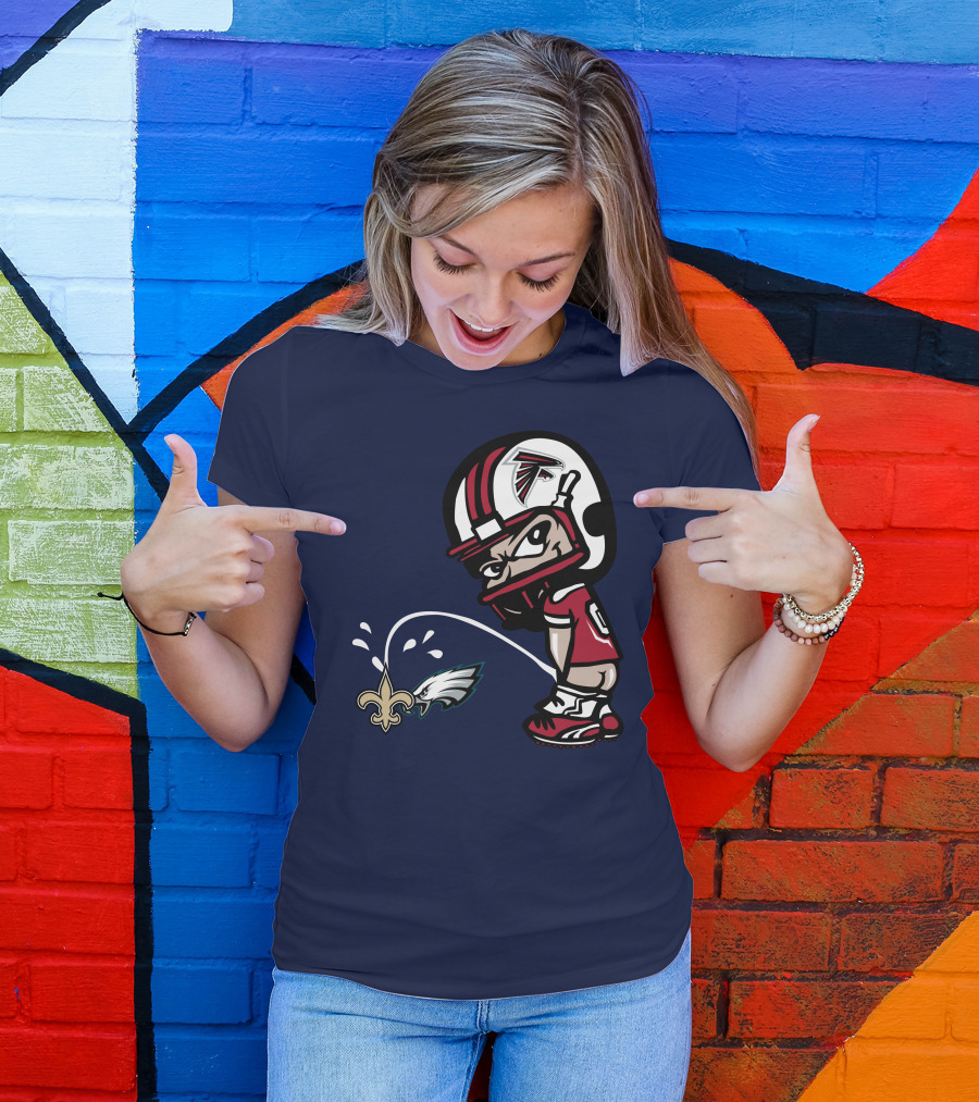 Atlanta Falcons Rivalry With Saints And Eagles Iconic Helmet T-Shirt
