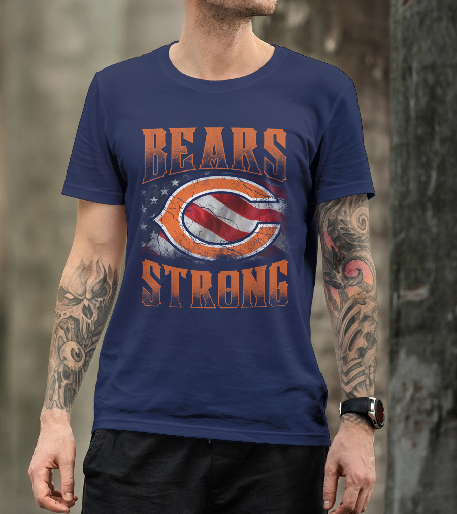 Bears Strong American Flag Chicago Bears T-Shirt