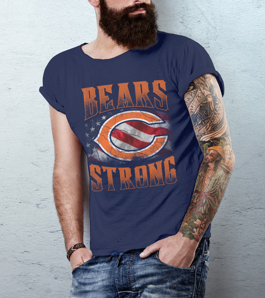 Bears Strong American Flag Chicago Bears T-Shirt