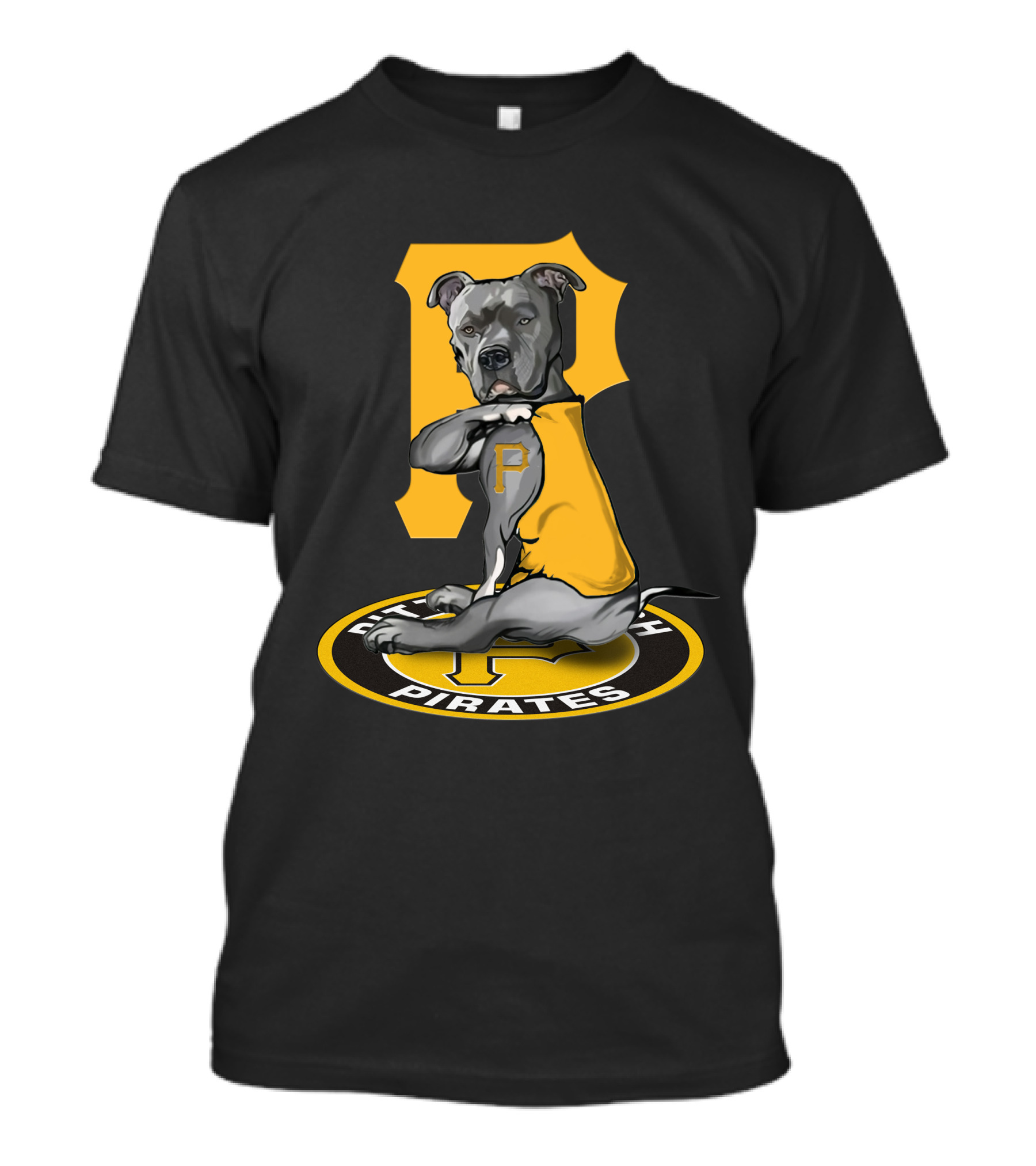 Pittsburgh Pirates Dog Mascot With Yellow Sweater And Team T-Shirt