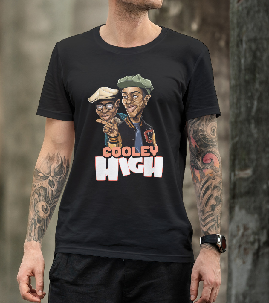 Cooley High Retro Style Character Art With Varsity Jacket And Caps T-Shirt