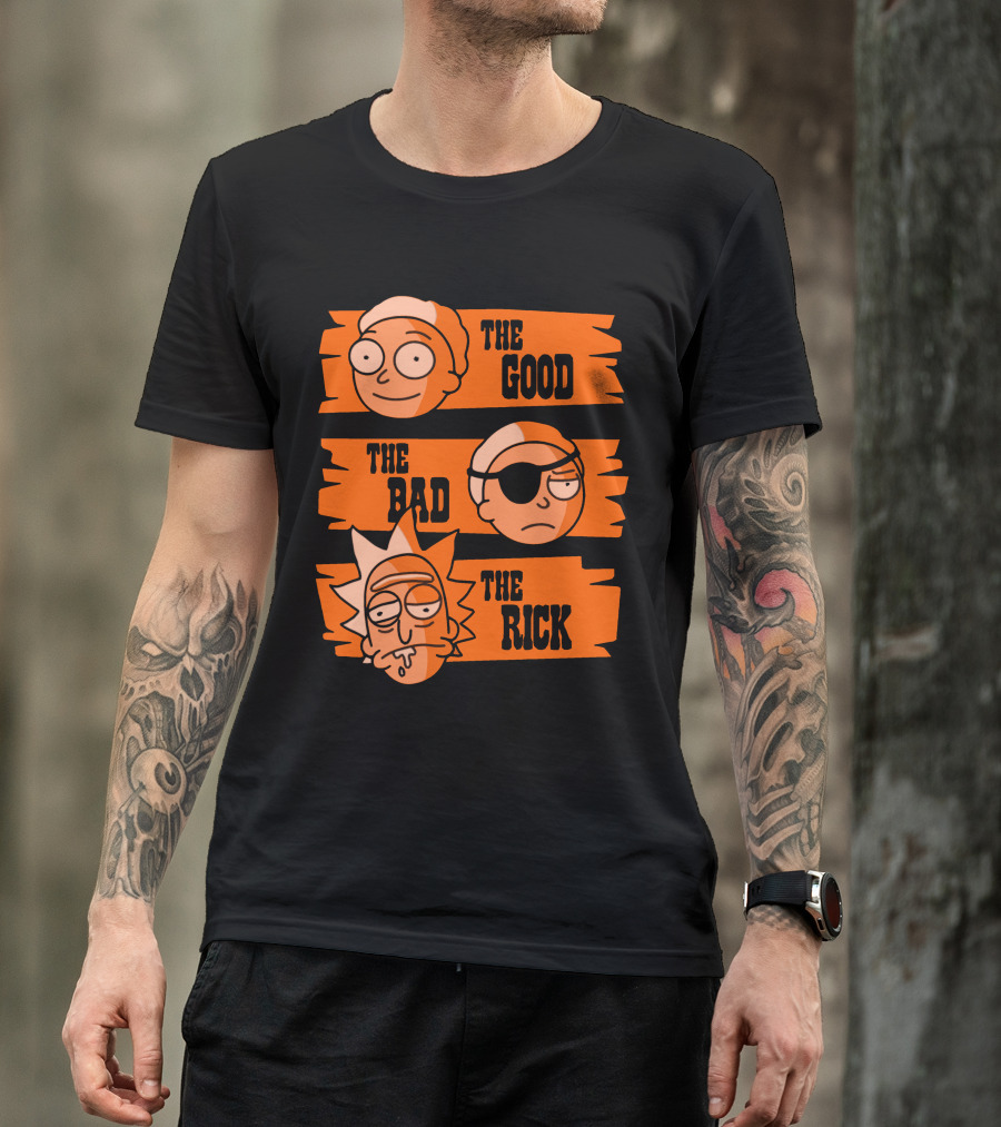 The Good The Bad The Rick Faces Iconic T-Shirt