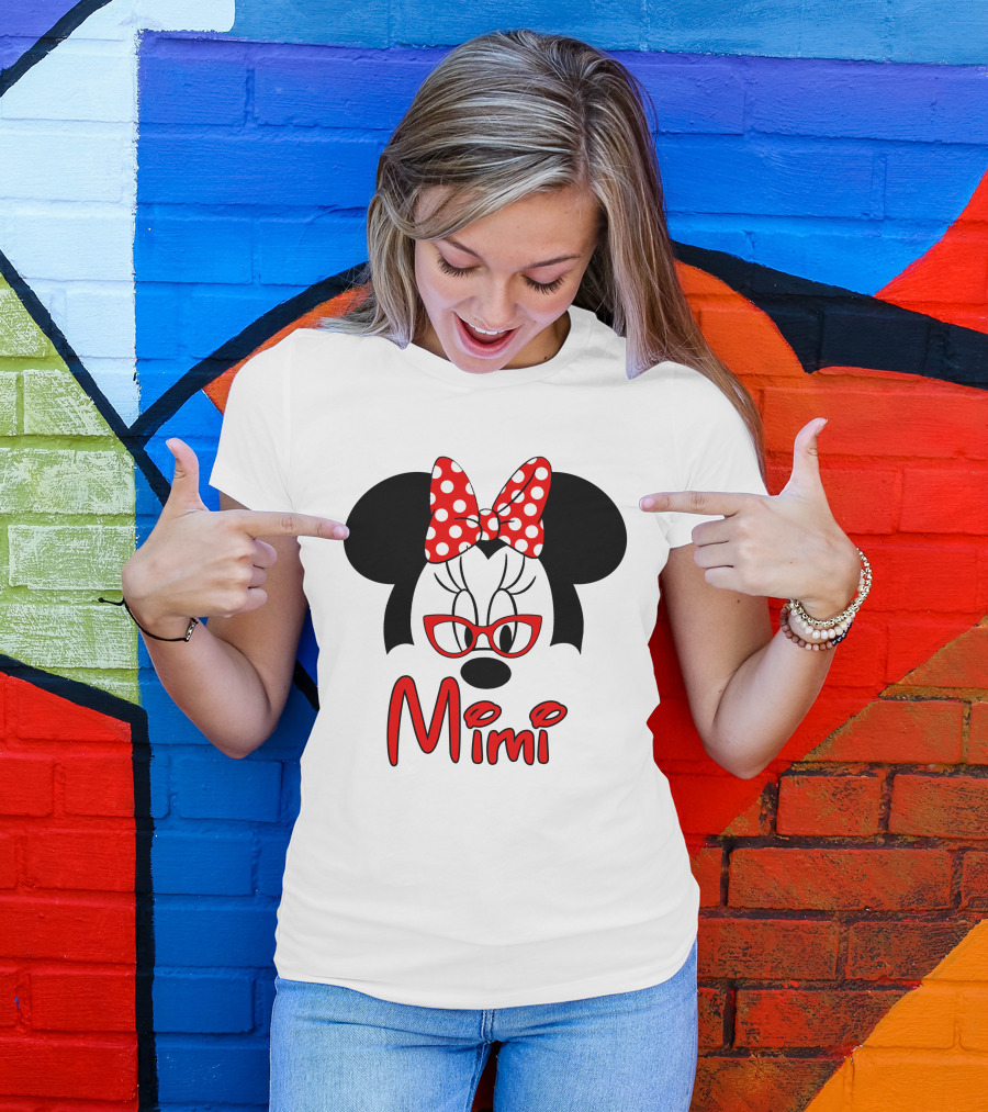 Minnie Mimi Red Bow Glasses T-Shirt