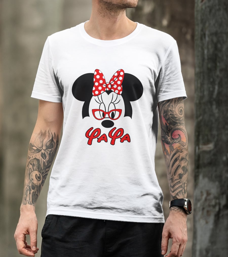 Minnie Yaya Red Polka Dot Bow And Glasses T-Shirt