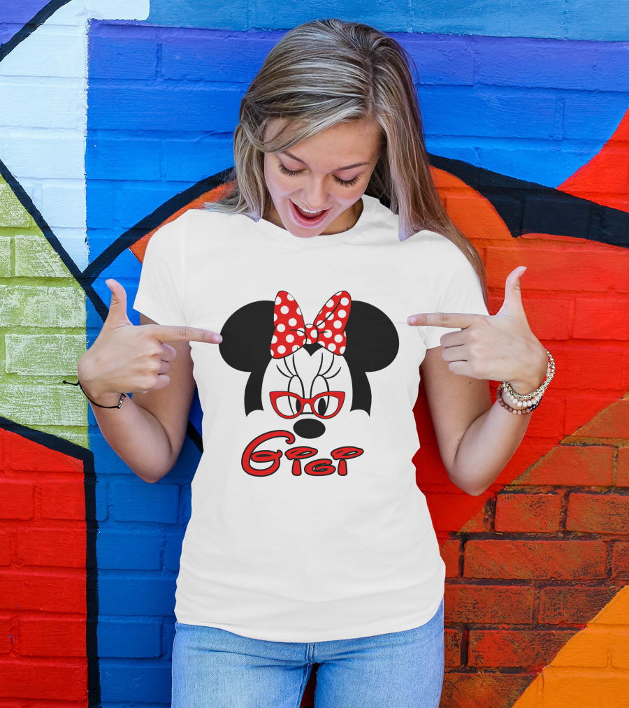 Minnie Mouse Glasses Gigi Polka Dot Bow T-Shirt