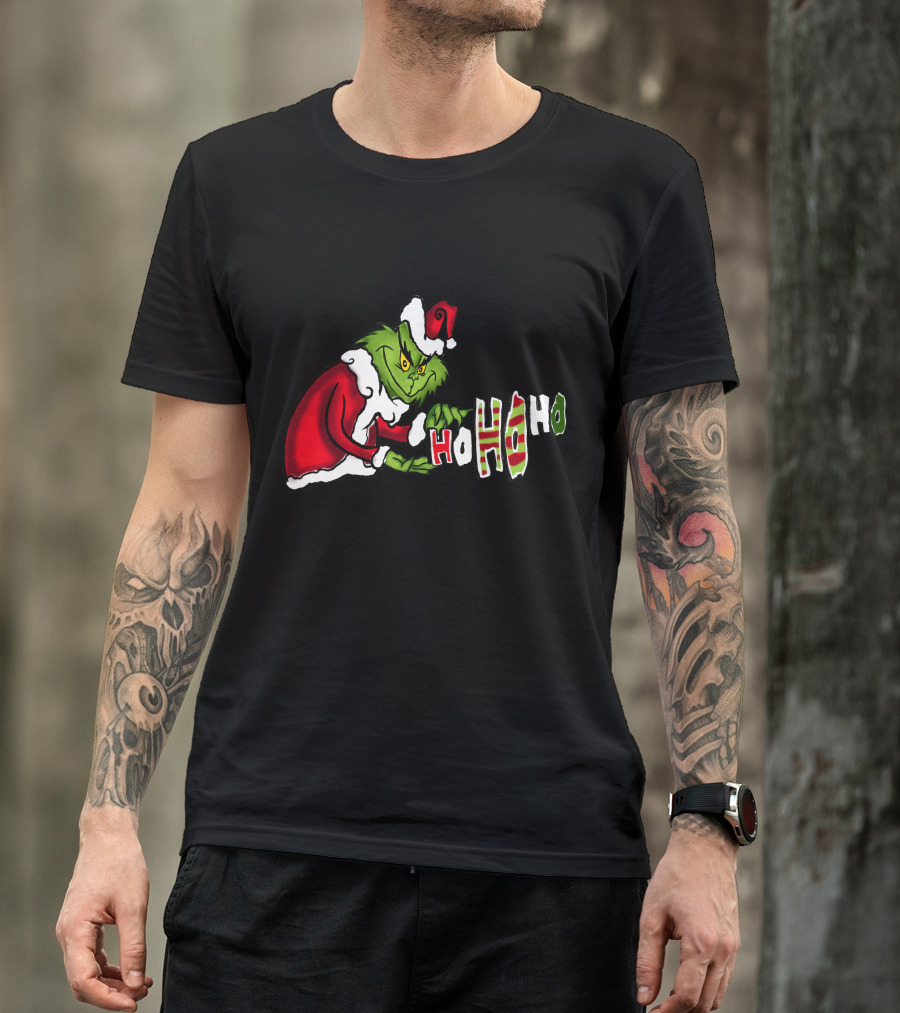 Grinch Christmas Ho Ho Ho Santa Suit Holiday Cheer T-Shirt