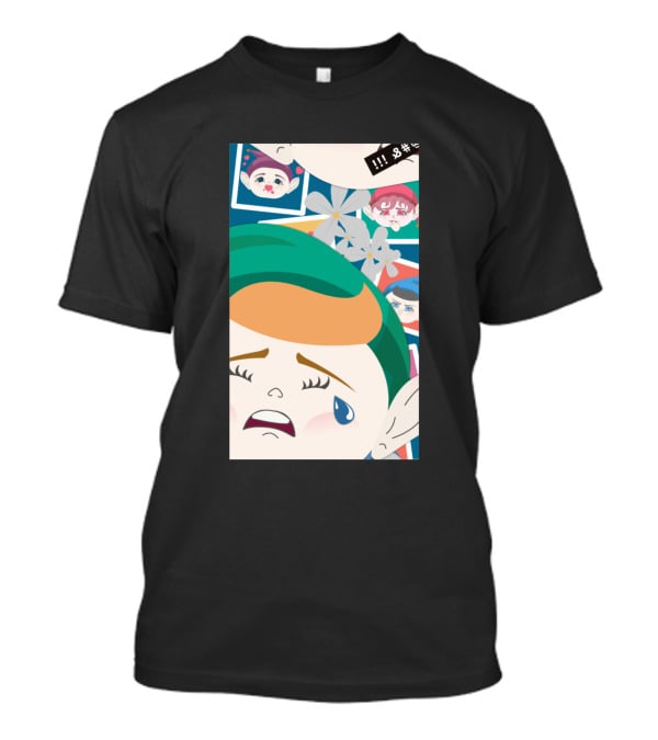 All Out Weeping Piximoji With Floral Background And Expressive Faces T-Shirt