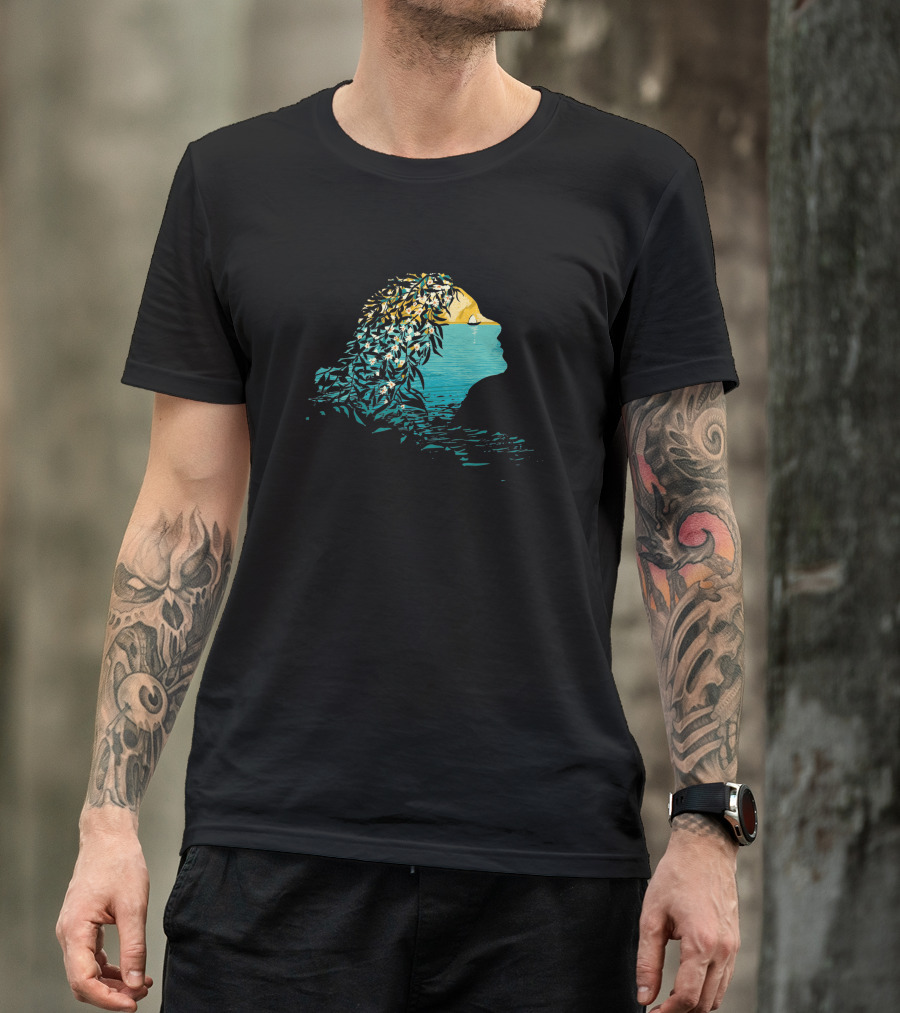 An Island Unto Herself Ocean Reflection 386531 T-Shirt