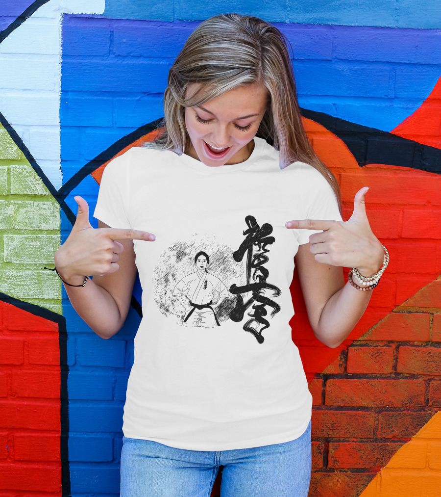 Karate Girl Black Kanji Martial Arts T-Shirt