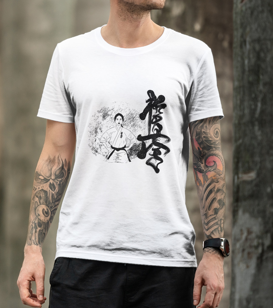 Karate Girl Black Kanji Martial Arts T-Shirt