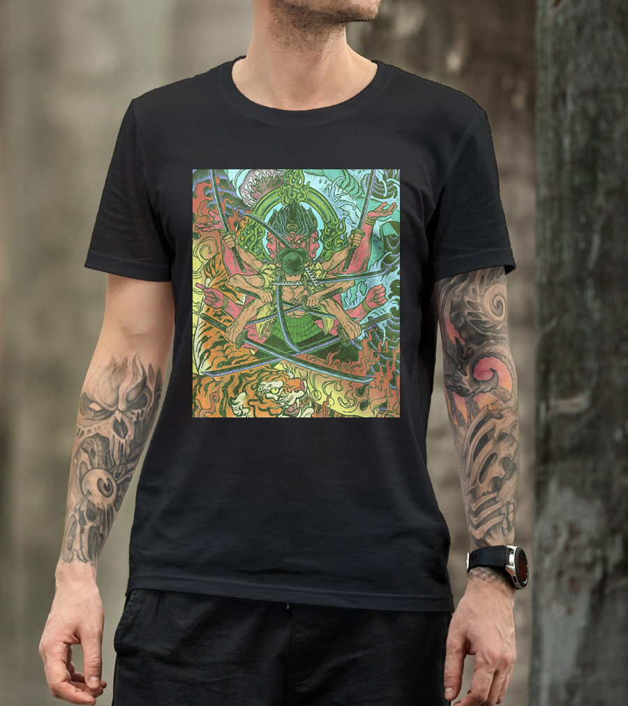 One Piece Roronoa Zoro Asura Concept Colors Of Fury T-Shirt