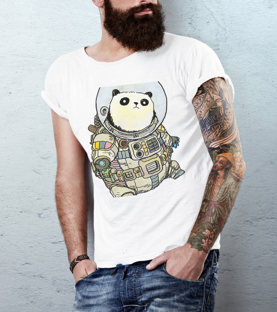 Panda Astronaut Adventure In Space Suit T-Shirt
