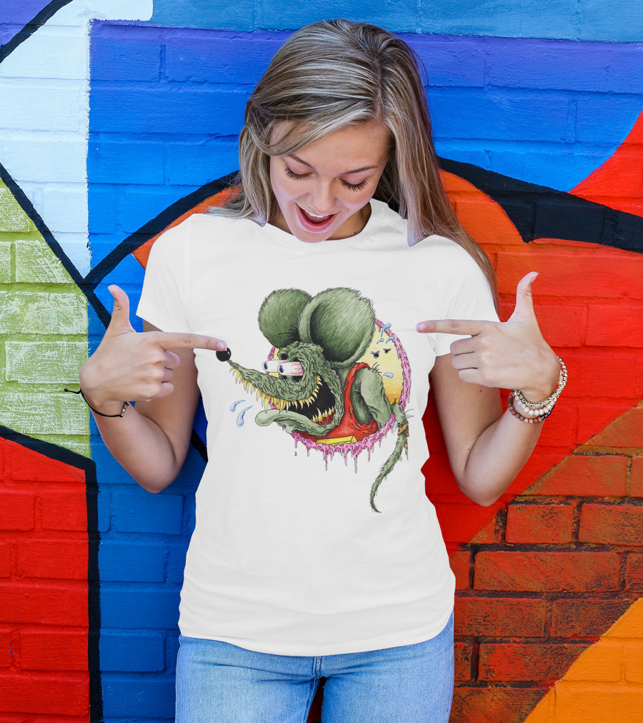 Rat Fink Classic Rat Fink Original Ed Roth Character Iconic Hot Rod T-Shirt