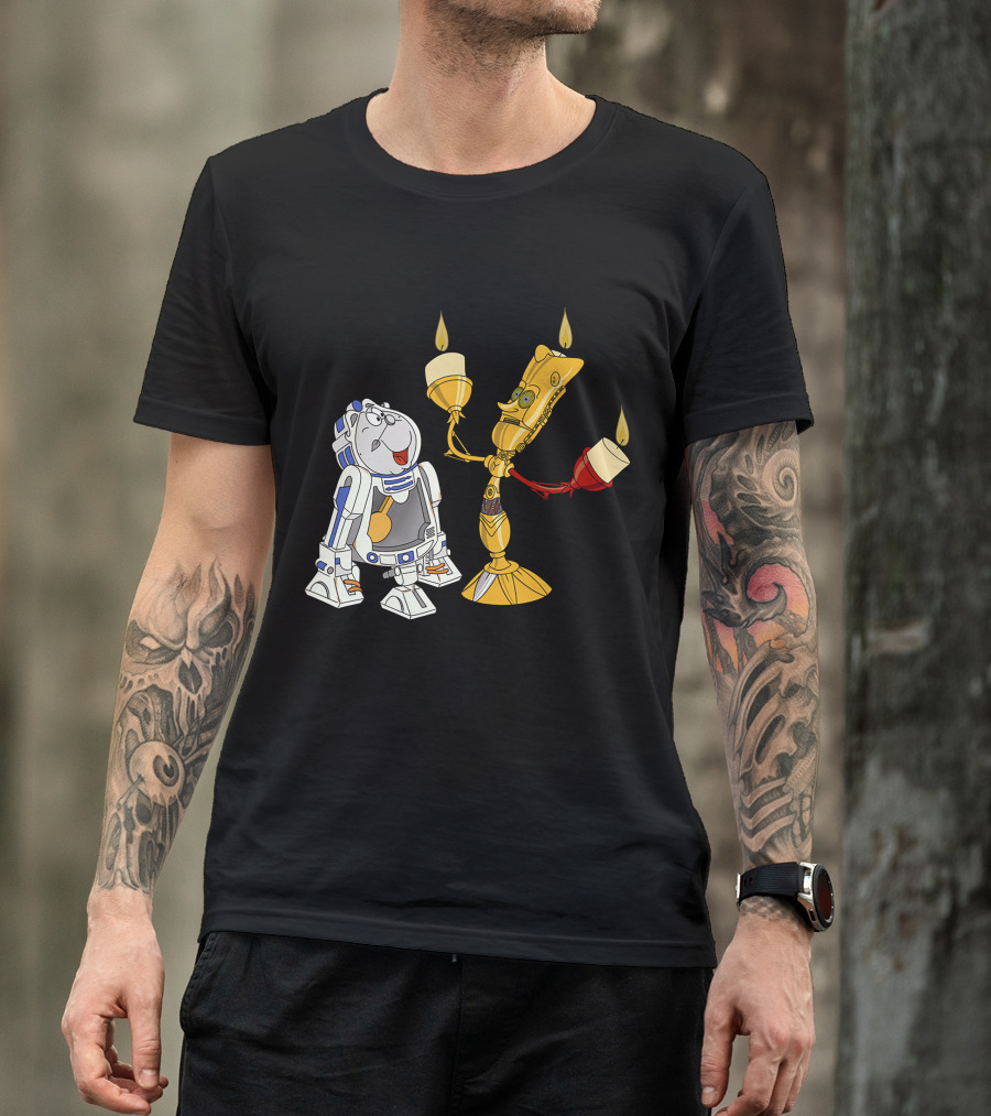 Star Wars The Beastly Duo Crossover Candle Bots T-Shirt