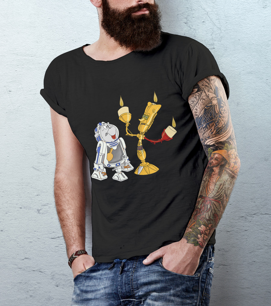 Star Wars The Beastly Duo Crossover Candle Bots T-Shirt