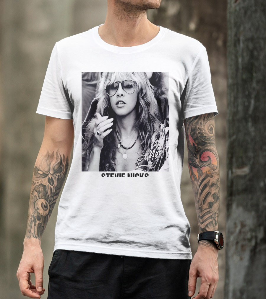 Stevie Nicks Black And White Portrait T-Shirt
