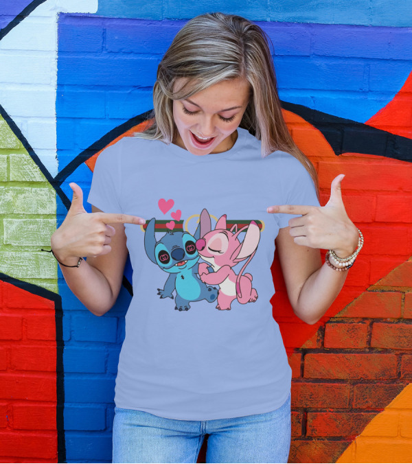 Stitch Love GC223 Hearts And Characters T-Shirt