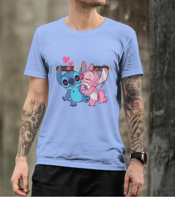Stitch Love GC223 Hearts And Characters T-Shirt