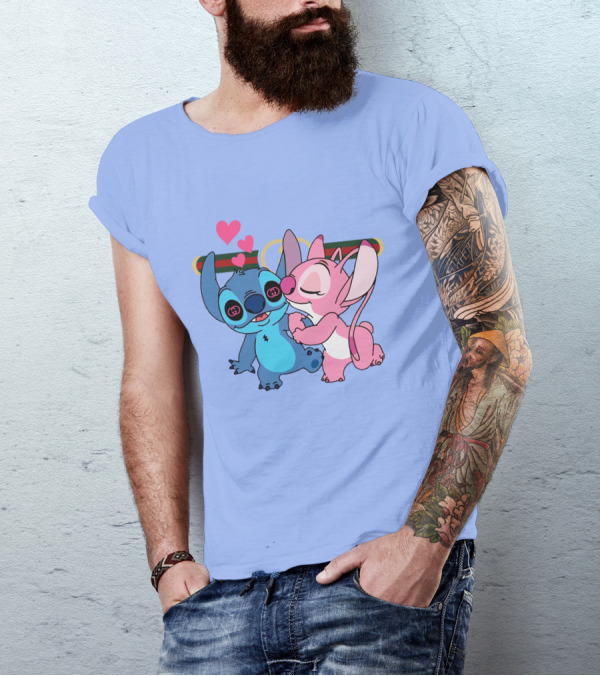 Stitch Love GC223 Hearts And Characters T-Shirt
