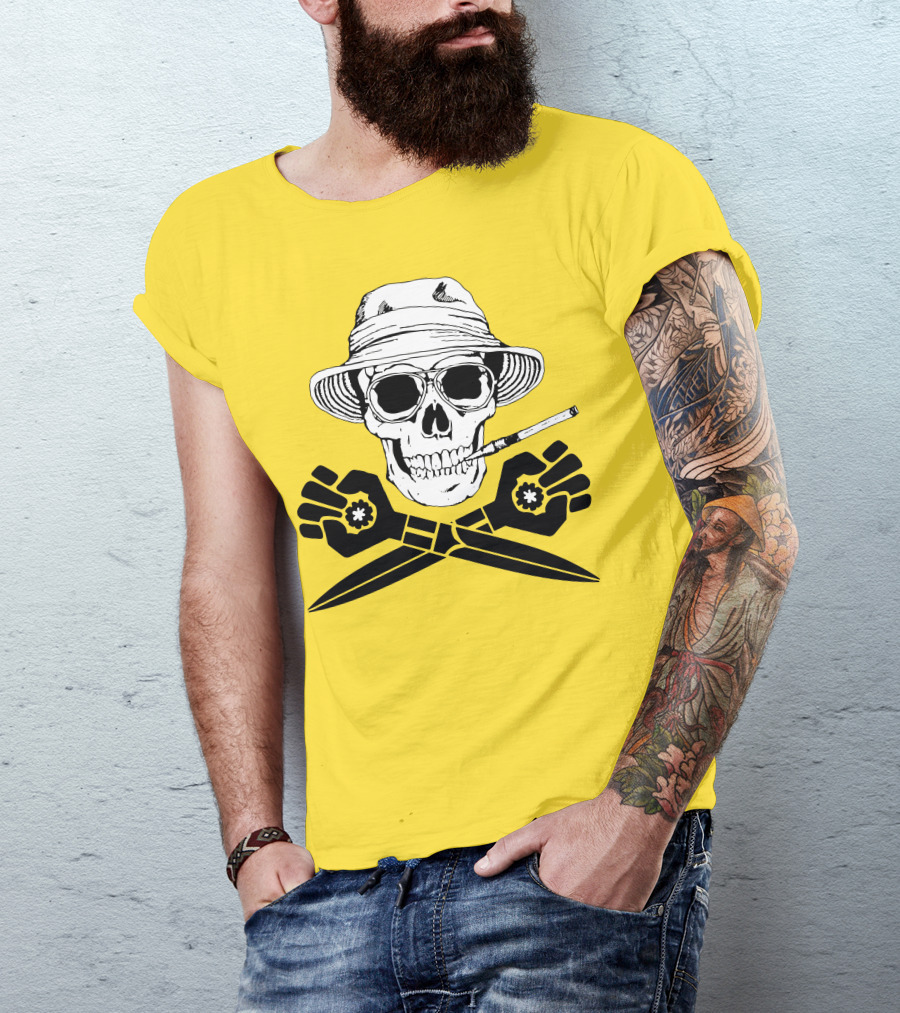 Fear And Loathing Skull With Gonzo Fist And Cigarette T-Shirt