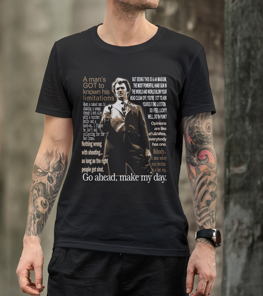 A Man's Got To Know His Limitations Clint Eastwood Dirty Harry T-Shirt