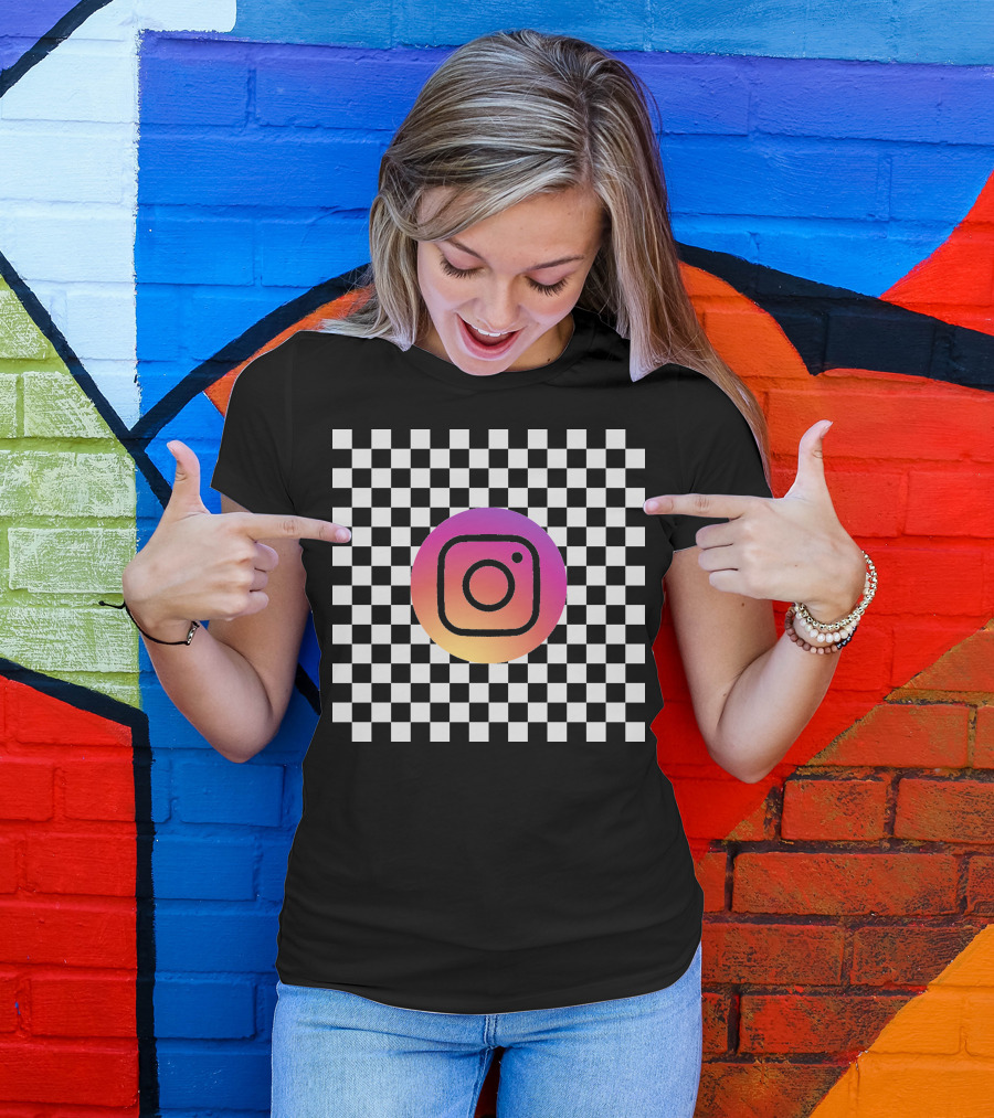 Mirror Log Scale Example Instagram Checkerboard T-Shirt