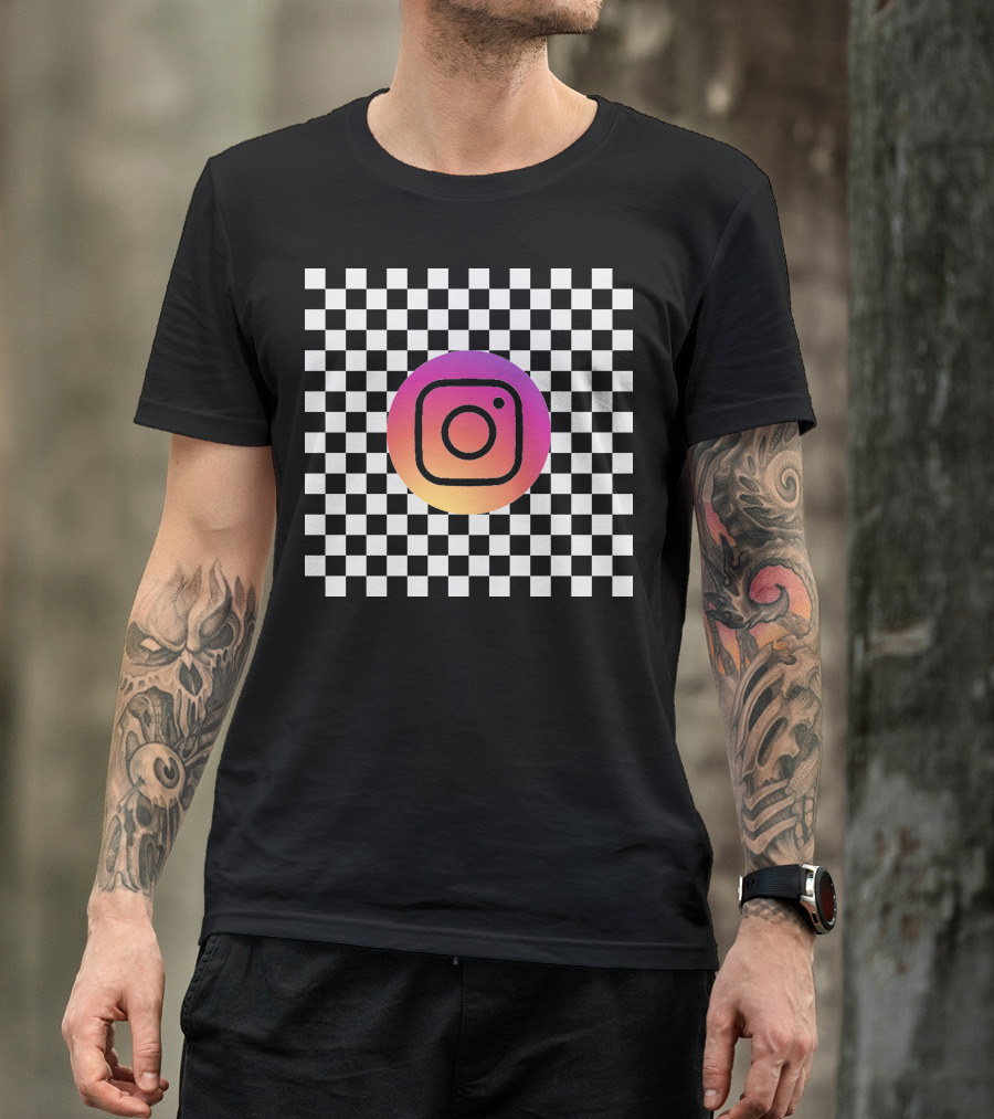 Mirror Log Scale Example Instagram Checkerboard T-Shirt