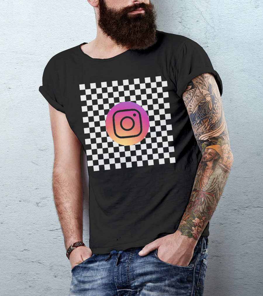 Mirror Log Scale Example Instagram Checkerboard T-Shirt