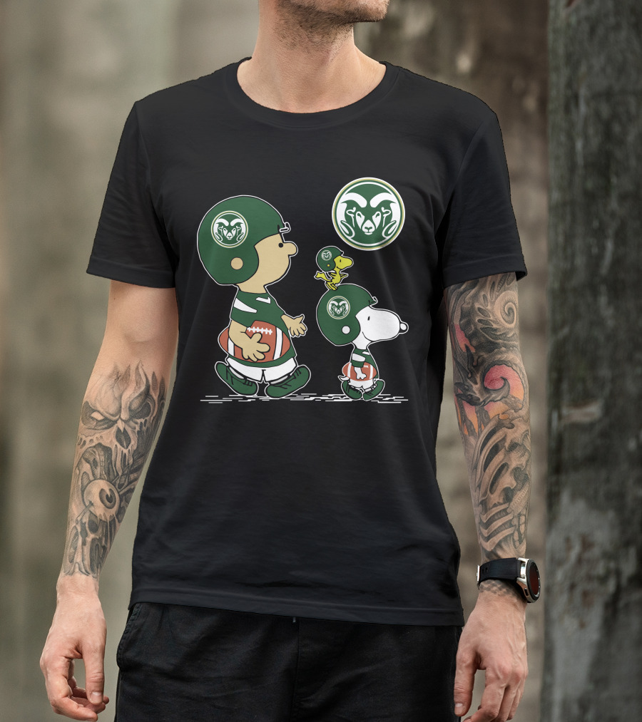 Colorado State Rams Football Helmet Characters With Mascot T-Shirt