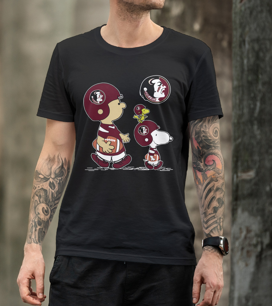 Florida State Seminoles Football Helmet Characters With Iconic Cartoon Pair In Team Helmets T-Shirt