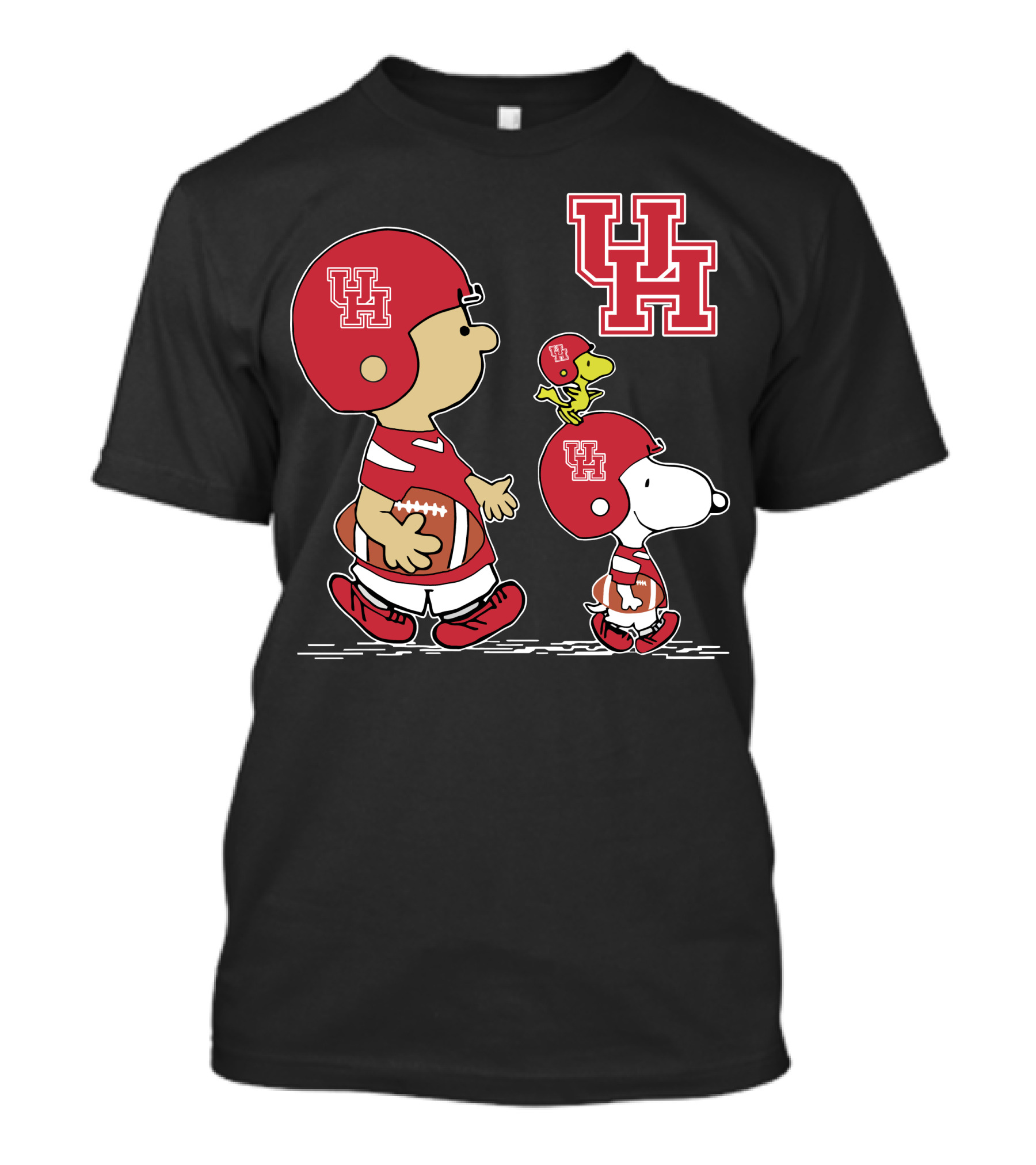 Houston Cougars UH Football Peanuts Characters Collaboration T-Shirt