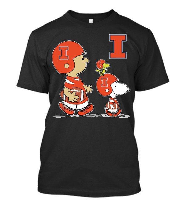 Illinois Fighting Illini Peanuts Football Characters T-Shirt