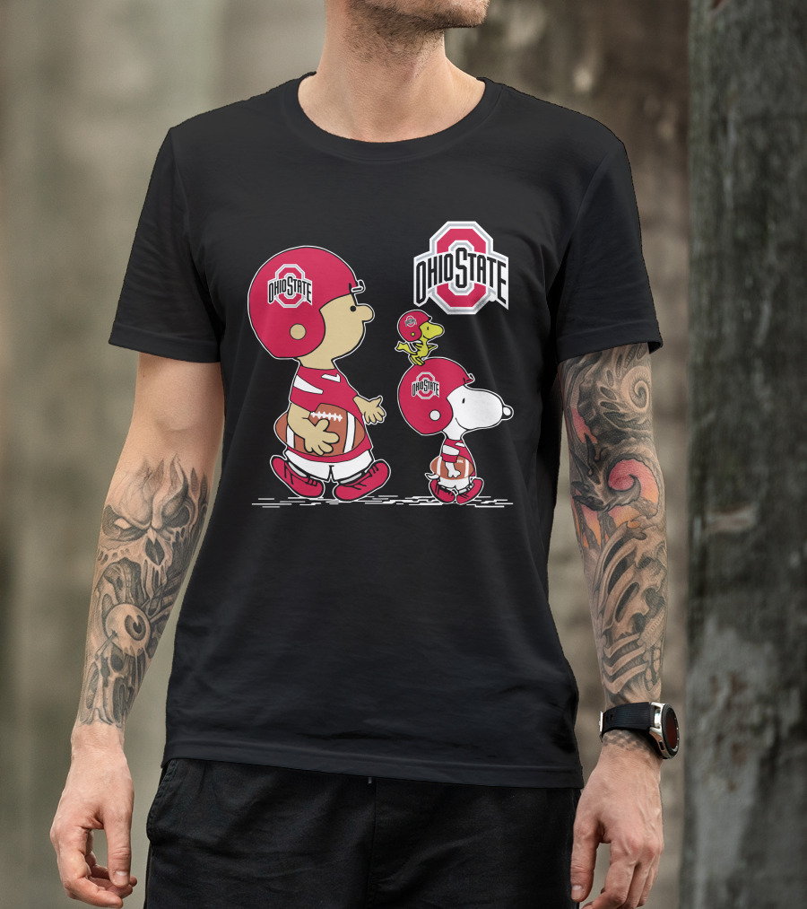 Ohio State Buckeyes Peanuts Characters Football Adventure T-Shirt