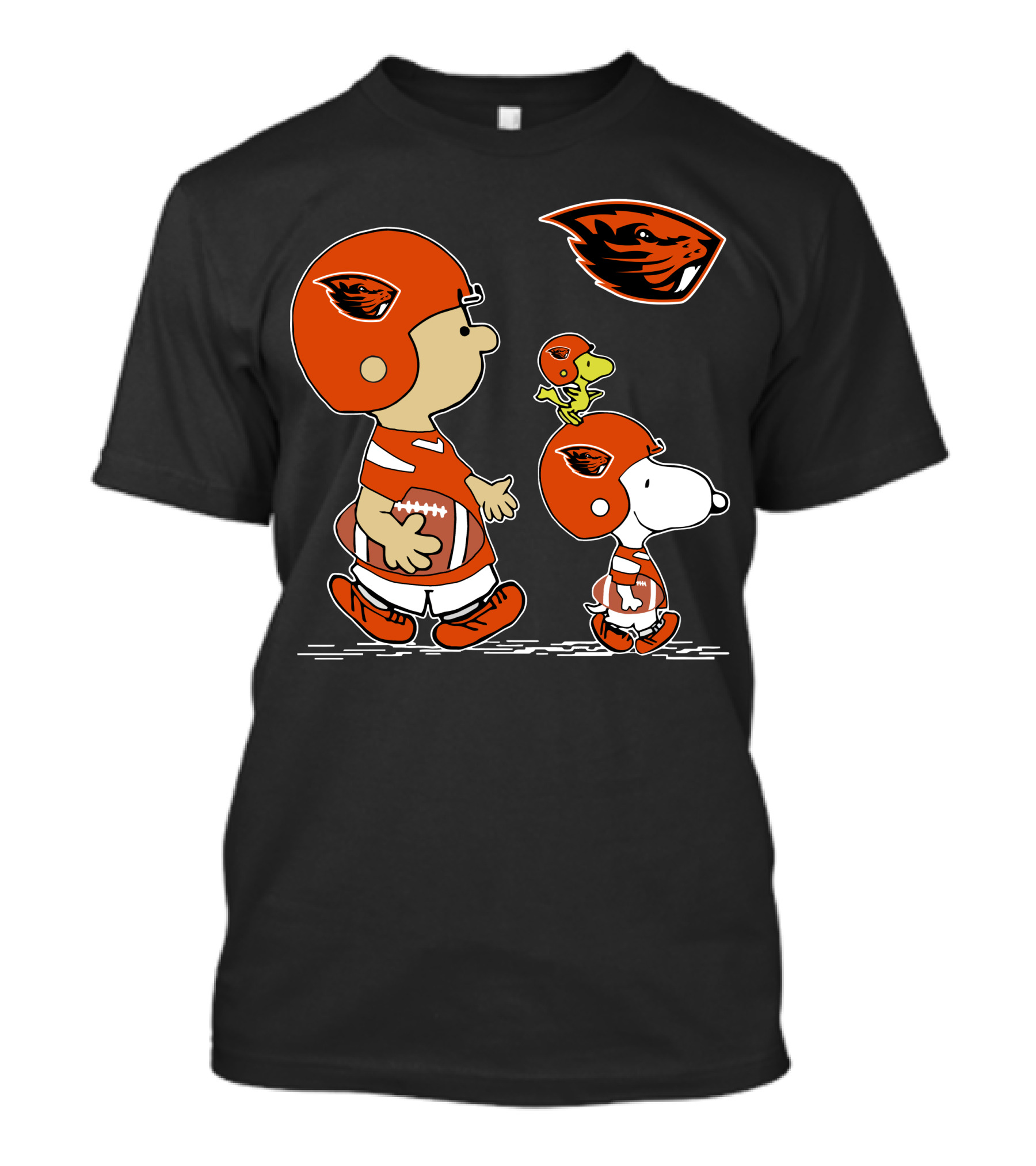 Oregon State Beavers Cartoon Characters Football Helmets T-Shirt