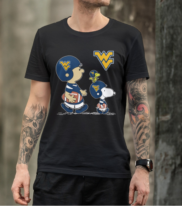 West Virginia Mountaineers Peanuts Football Characters T-Shirt