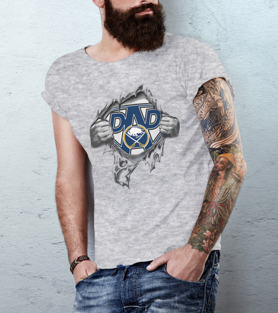 Buffalo Sabres Super Dad Hero Emblem T-Shirt