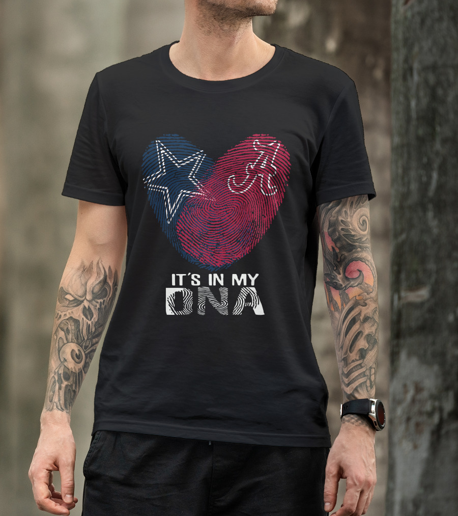 Cowboys Alabama It's In My Dna Star And A Fingerprint T-Shirt