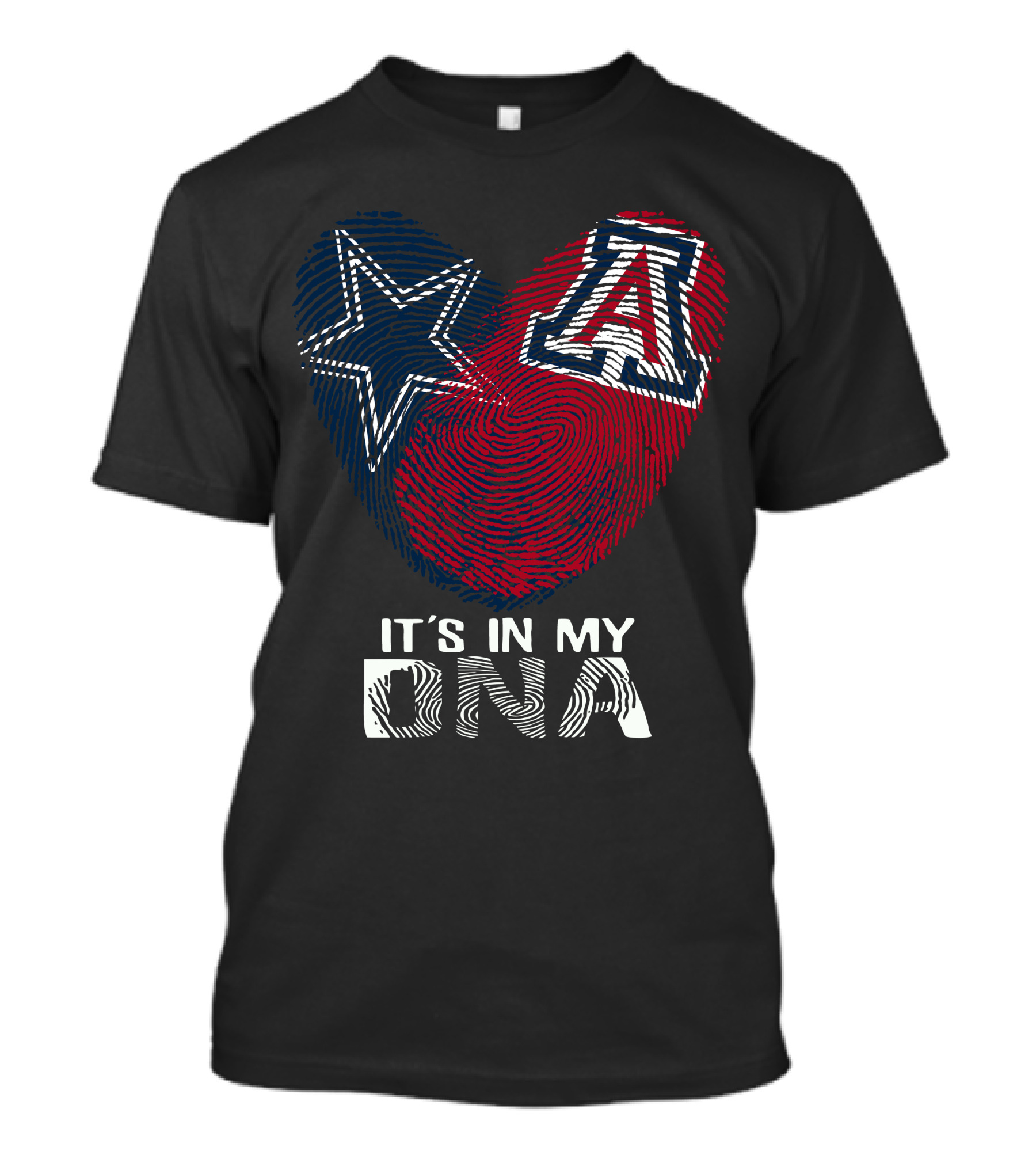 Cowboys Arizona Wildcats It's In My DNA Fingerprint Heart T-Shirt