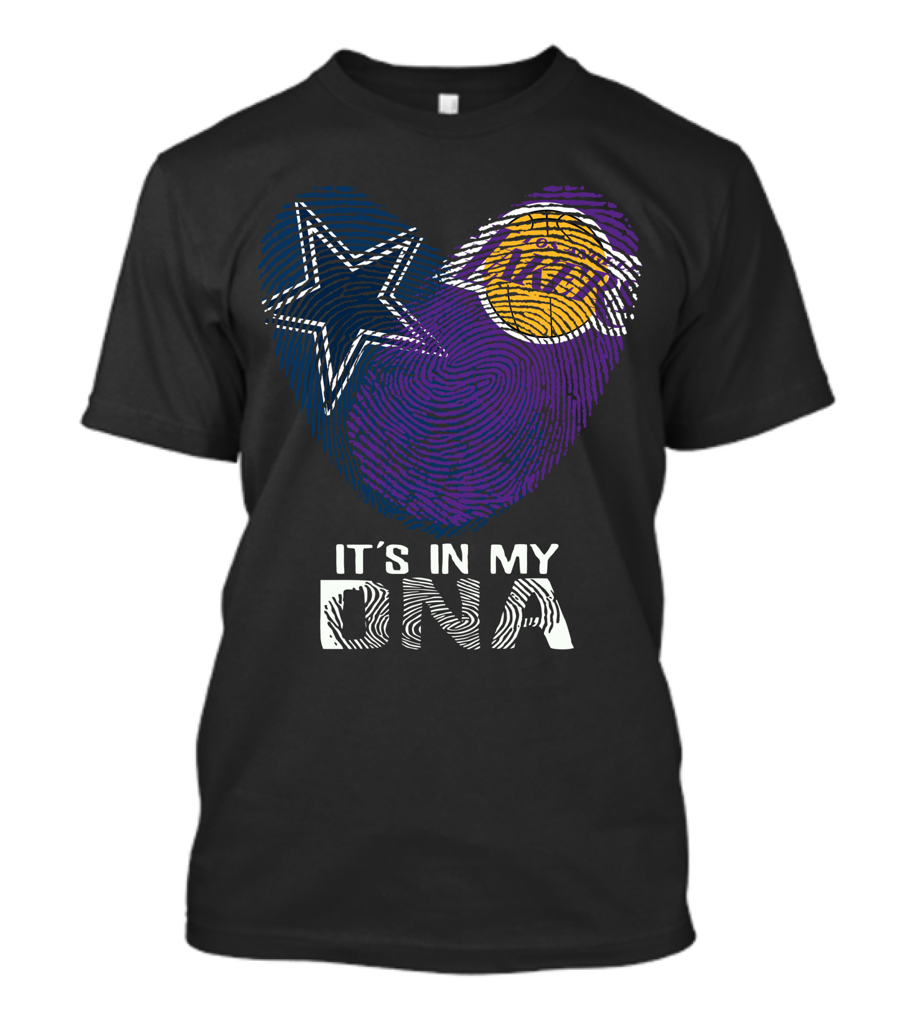 Cowboys And Lakers Star And Basketball It's In My DNA T-Shirt