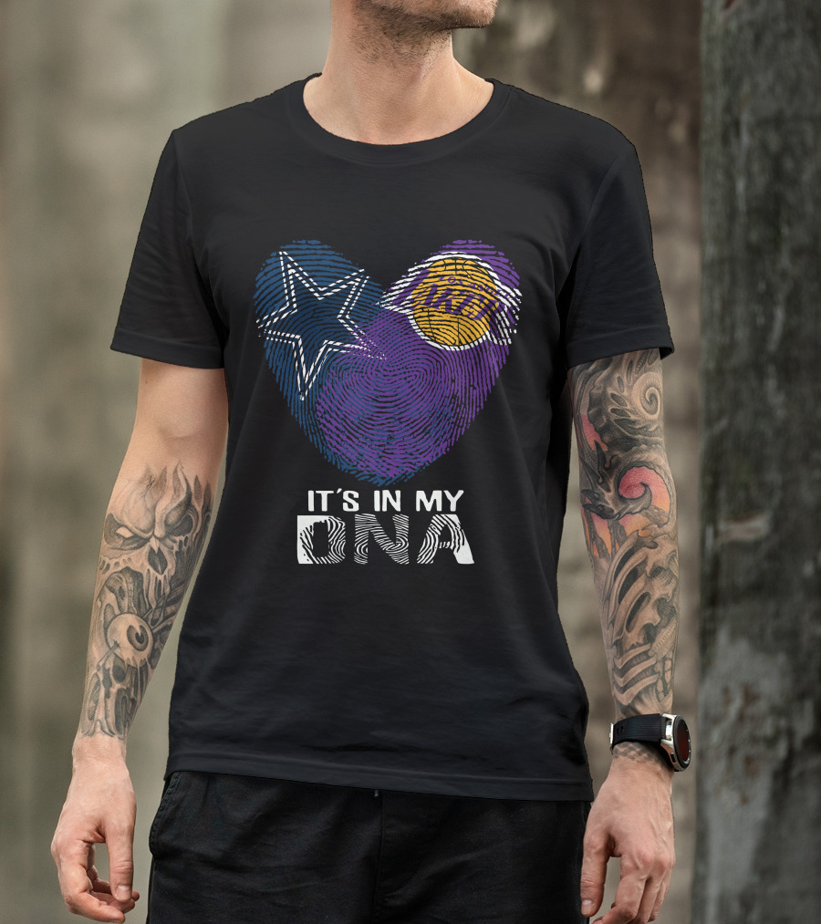 Cowboys And Lakers Star And Basketball It's In My DNA T-Shirt