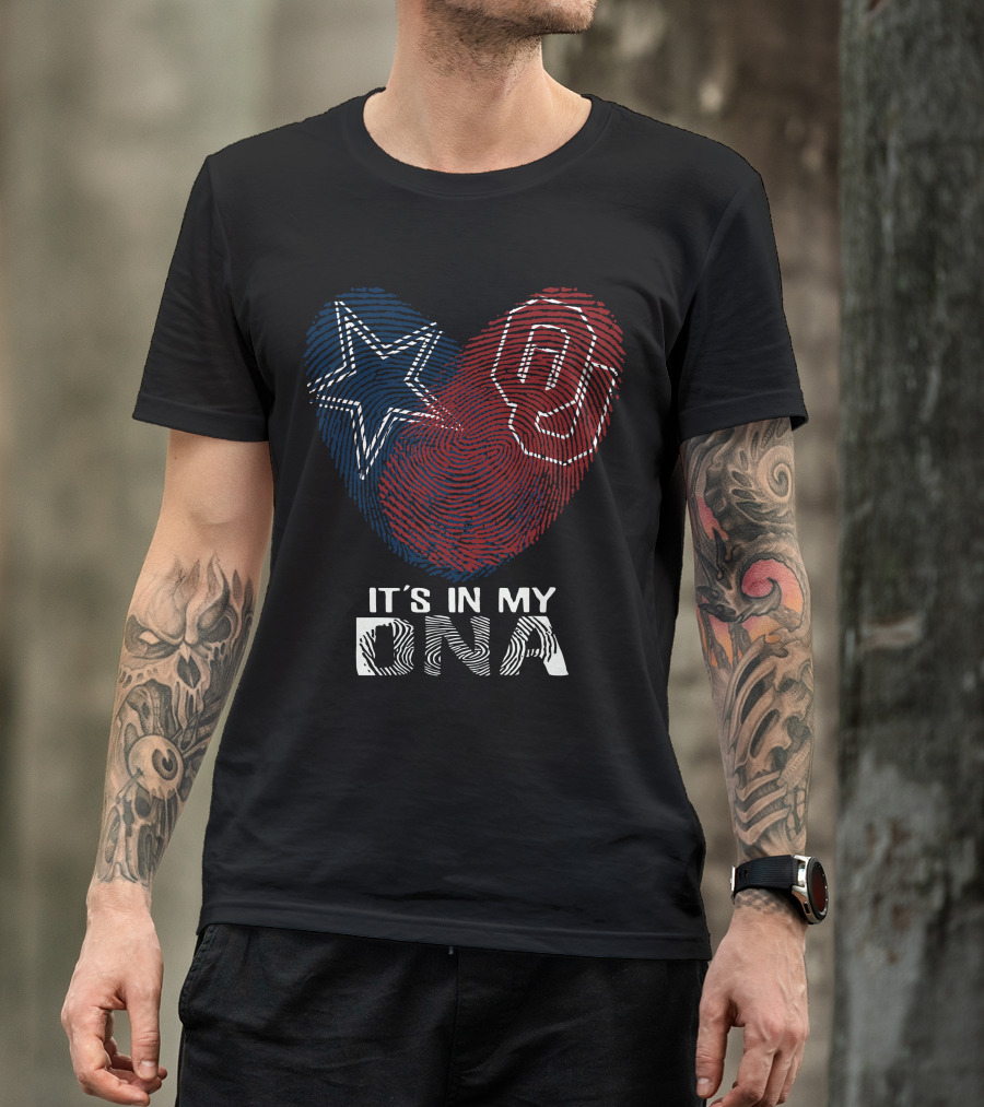 Cowboys Sooners Heartbeat It's In My DNA T-Shirt
