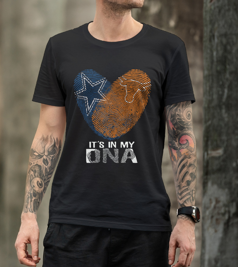 Cowboys Texas Longhorns Fingerprint It's In My DNA T-Shirt