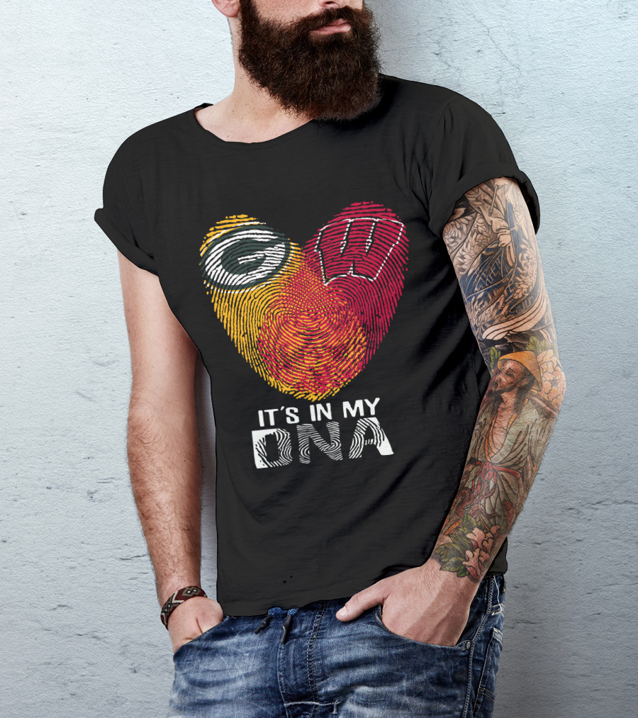 Packers Wisconsin Badgers Fingerprint It's In My DNA T-Shirt