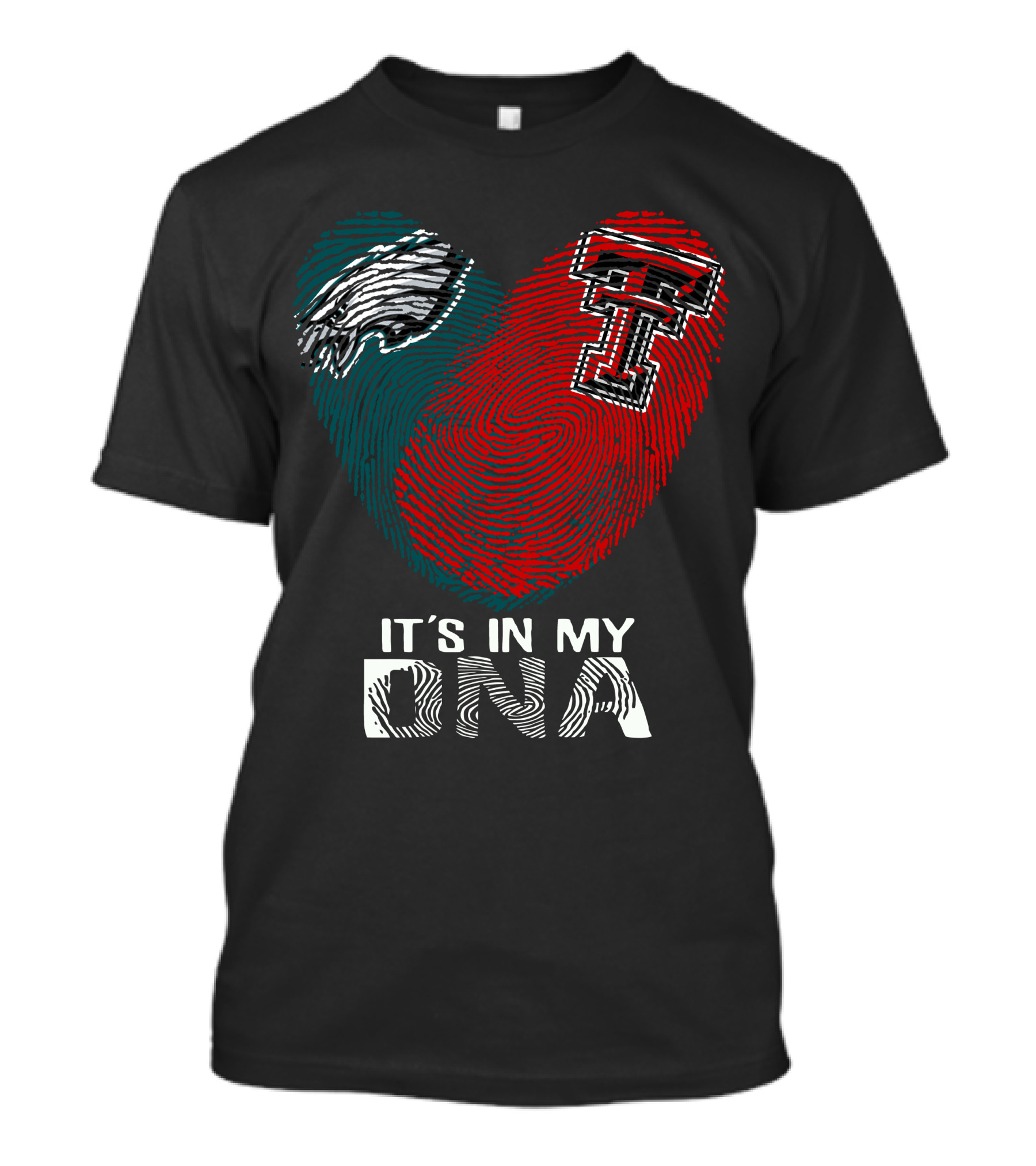 Philadelphia Eagles Texas Tech Fingerprint It's In My DNA T-Shirt