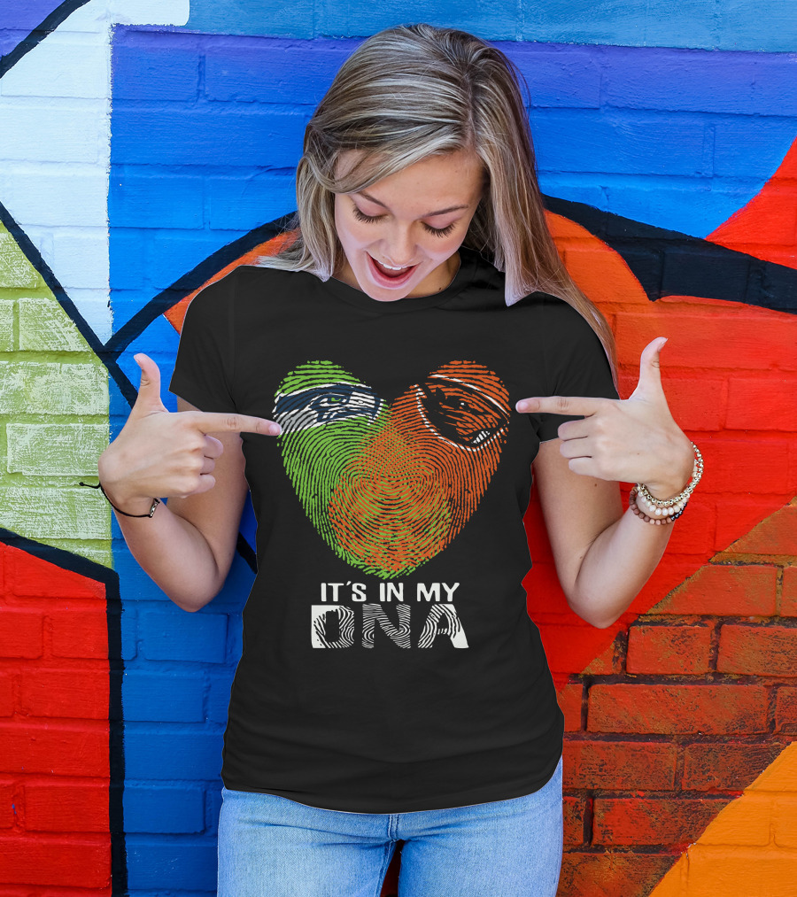 Seahawks Beavers It's In My DNA Heart Fingerprint T-Shirt